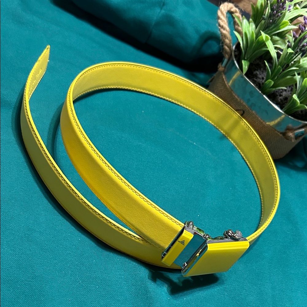 Vibrant Yellow Designer Belt